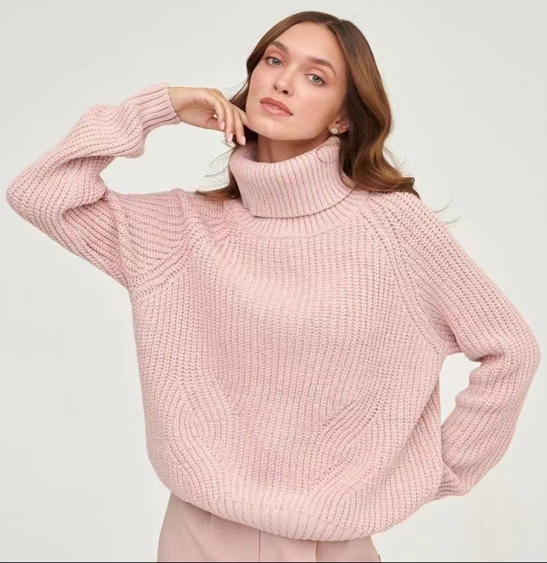 COZY KNITTED TURTLENECK SWEATER FOR WOMEN