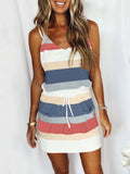 Lunimesd Drawstring Colorful Sling Dress