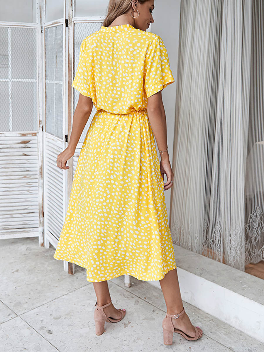 Lunimesd Polka Dot Short-Sleeve Dress(7 colors)