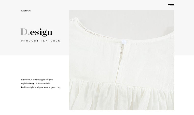 Lunimesd Lace Ruffle Round Neck Top