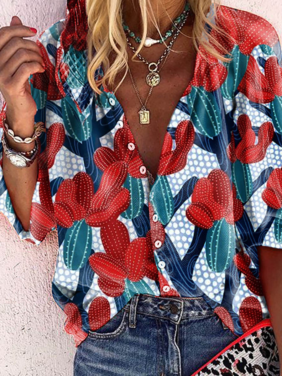 Lunimesd Loose Printed Button Shirt (3 colors)