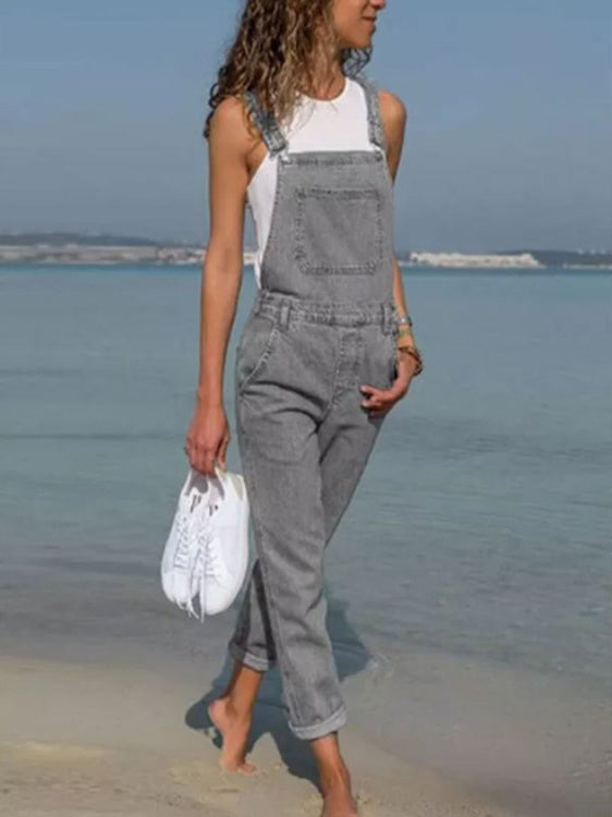 Lunimesd Plain Denim Jumpsuit