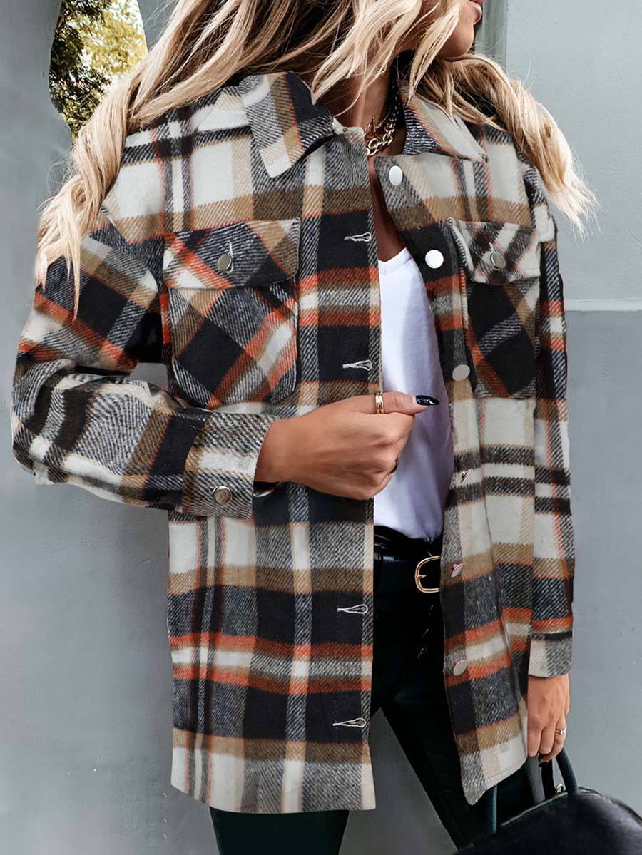 Lunimesd  Pumpkin Patches Plaid Jacket(warm)