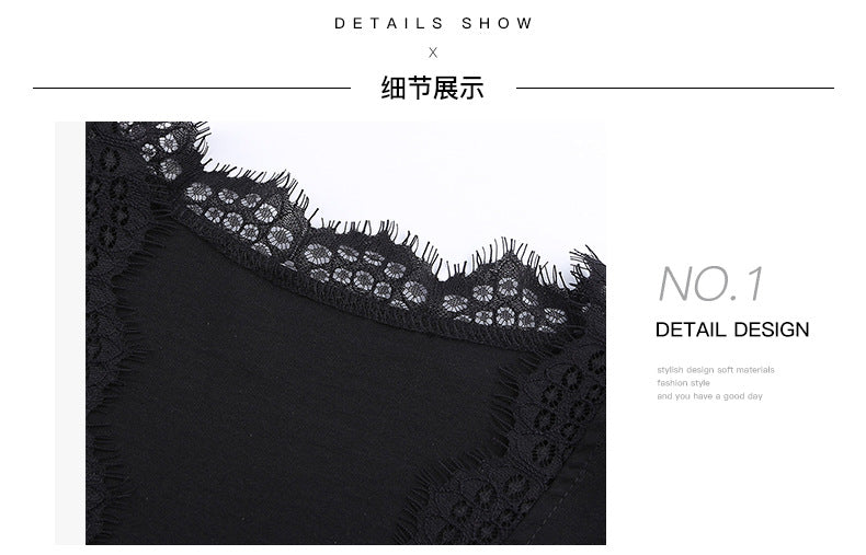 Lunimesd Inside And Outside Lace Sleeveless Loose Tops(5 colors)