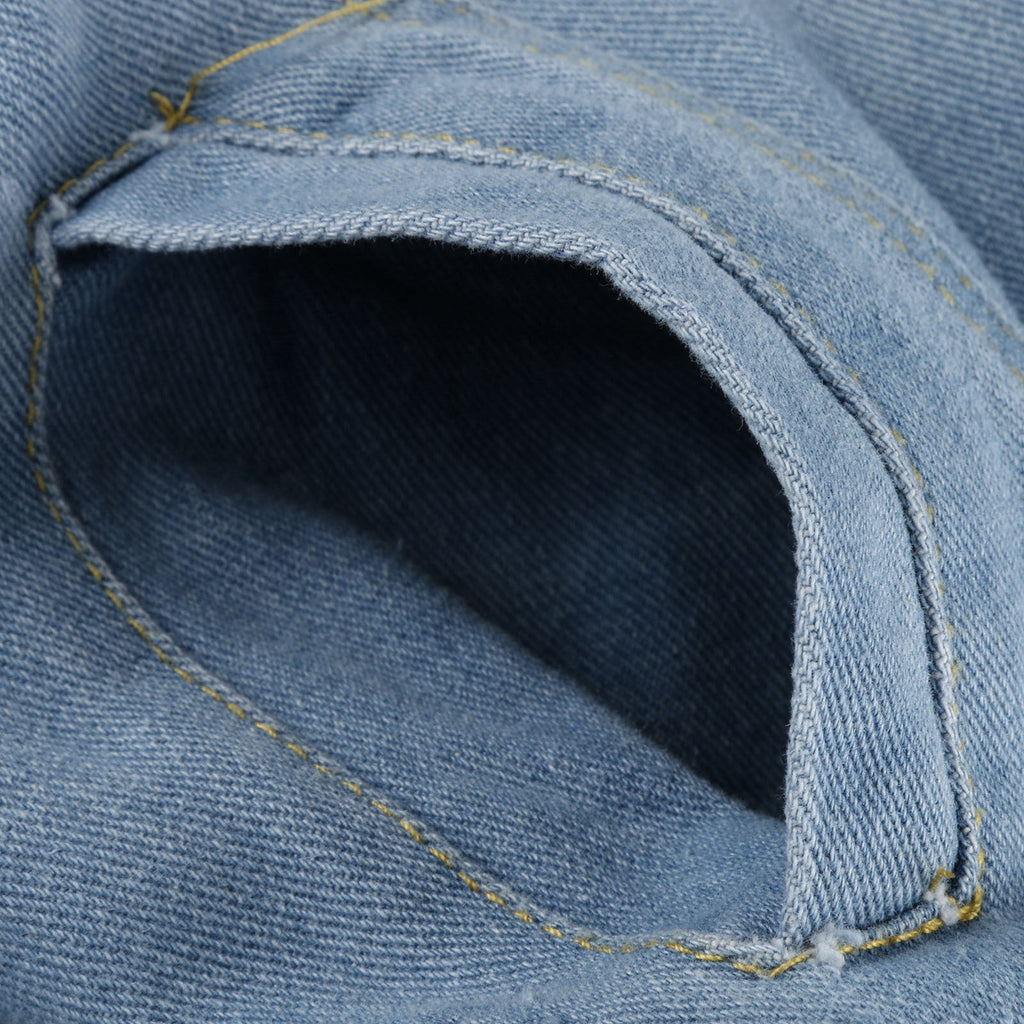 Lunimesd Padded Warm Hole Large Fur Collar Denim Jacket(4 colors)