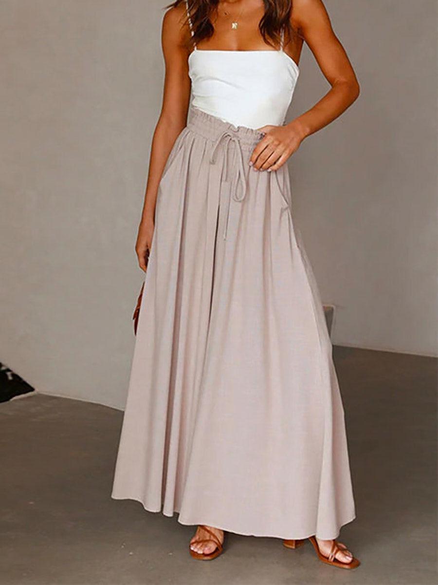 Lunimesd Drawstring Elastic Waist Wide Leg Baggy Pants(5 Colors )