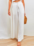 Lunimesd Drawstring Elastic Waist Wide Leg Baggy Pants(5 Colors )