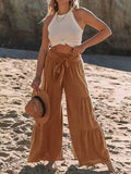 Lunimesd Strappy high-waisted pleated wide-leg pants