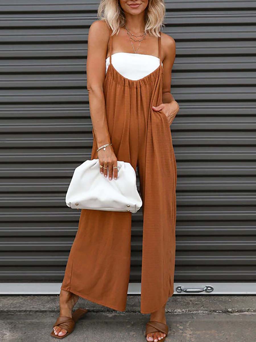 Lunimesd Have A Little Fun Pocketed Tie Jumpsuit