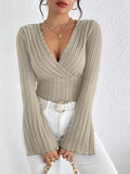 V-NECK BELL SLEEVE TOP