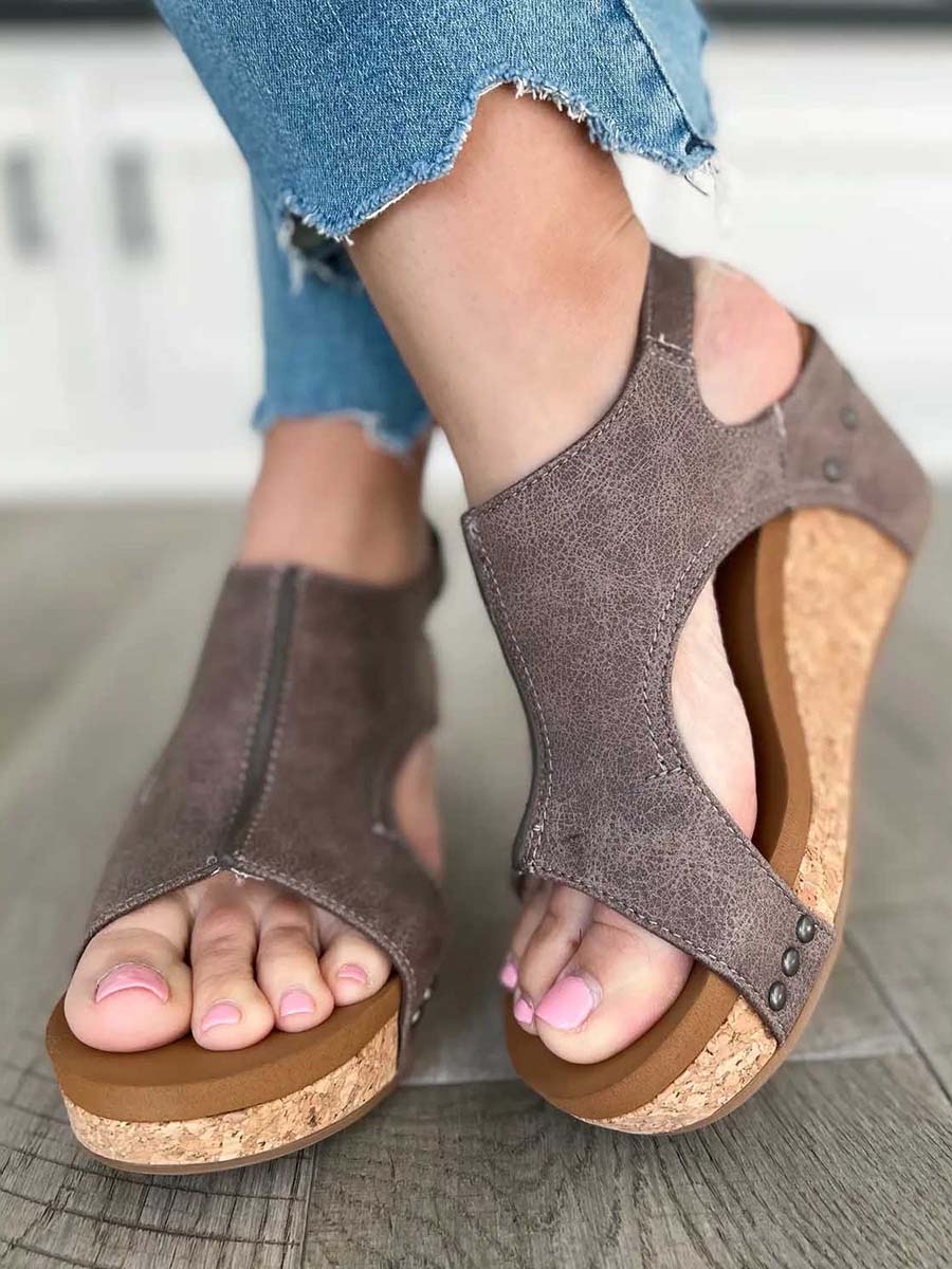 Lunimesd Mid Heel Wedge Sandals