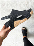 Lunimesd Mid Heel Glitter Sandals