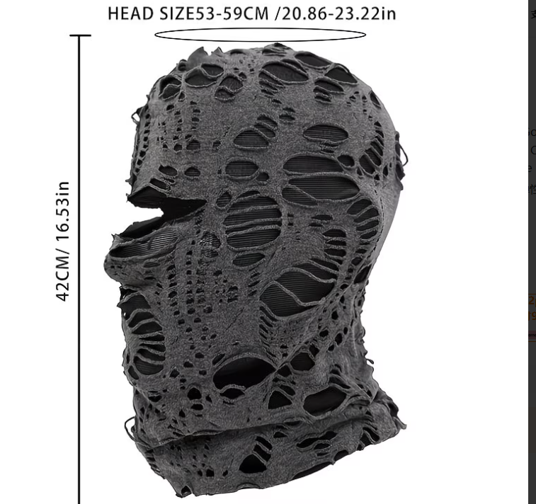 Distressed Mesh Full-Face Mask 88