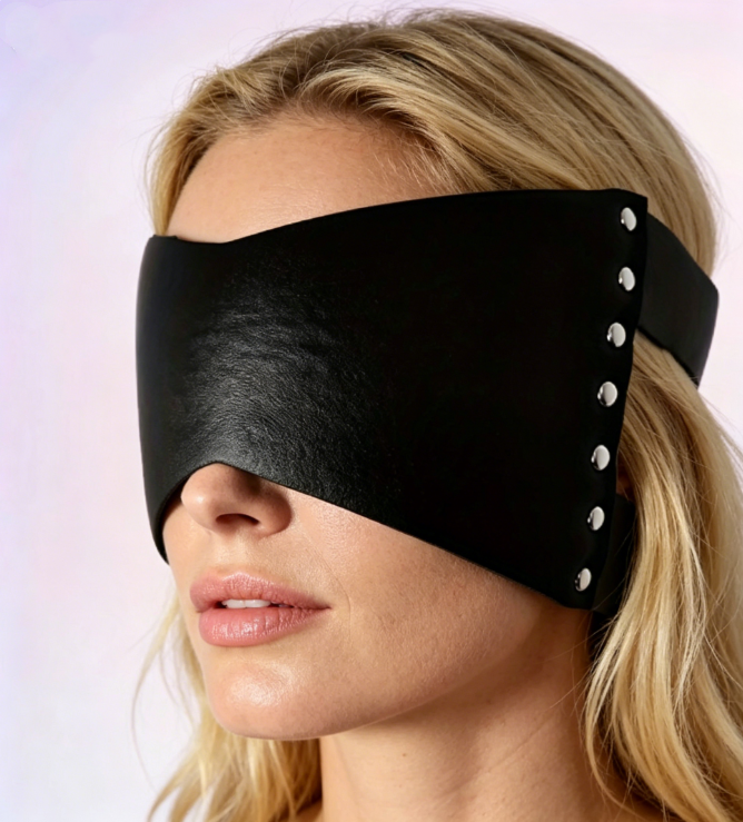 Black Leather Wide Eye Mask 199