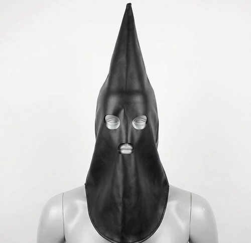 Black Leather Pointed Hood – Futuristic Mysterious Accessory 200