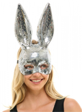 Gorgeous and unique disco mirror glass bunny rabbit masquerade mask 203