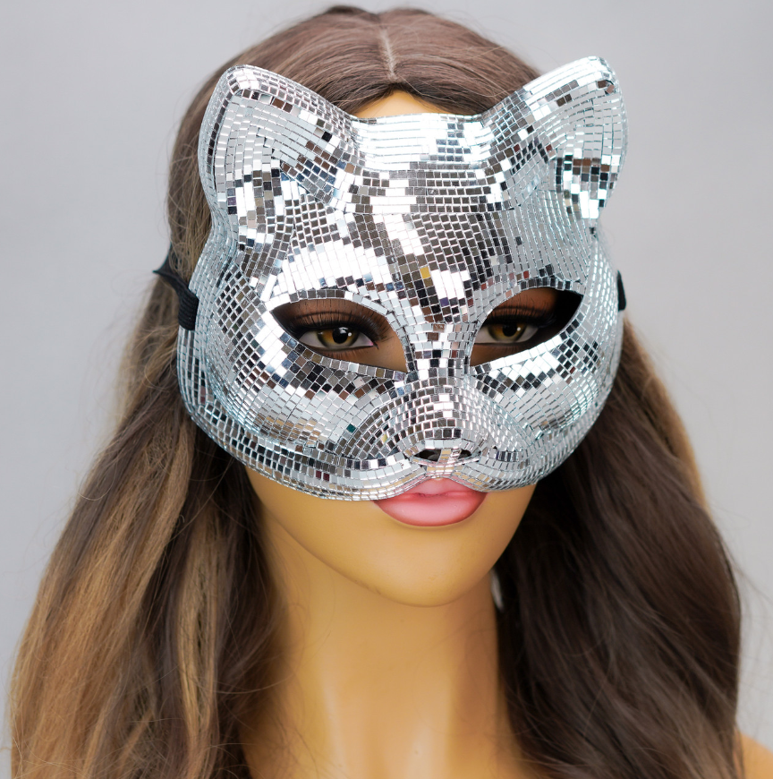 Awesome and unique mirror glass cat woman masquerade mask 204