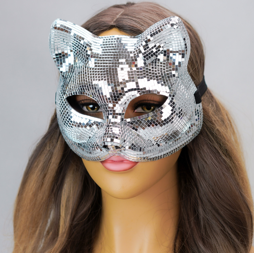 Awesome and unique mirror glass cat woman masquerade mask 204
