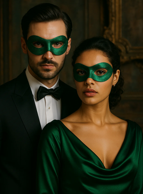 Emerald Glitter Masquerade Eye Masks 209