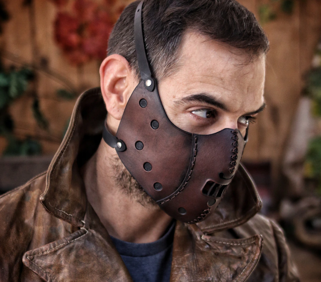 Hannibal Lecter Leather Face Mask Horror Halloween Costume Accessory for Cosplay 210