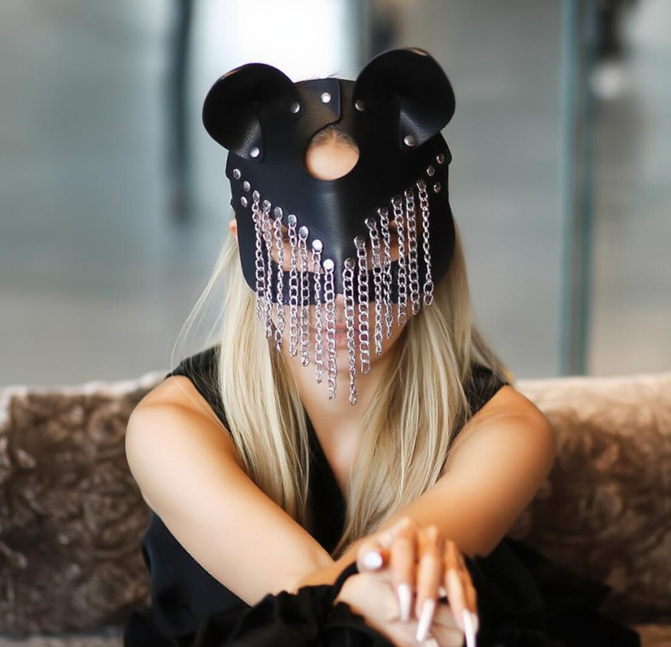 Cat Ear Leather Mask - BDSM Cosplay Cat Mask Gift for Couples Anniversary Birthday 213