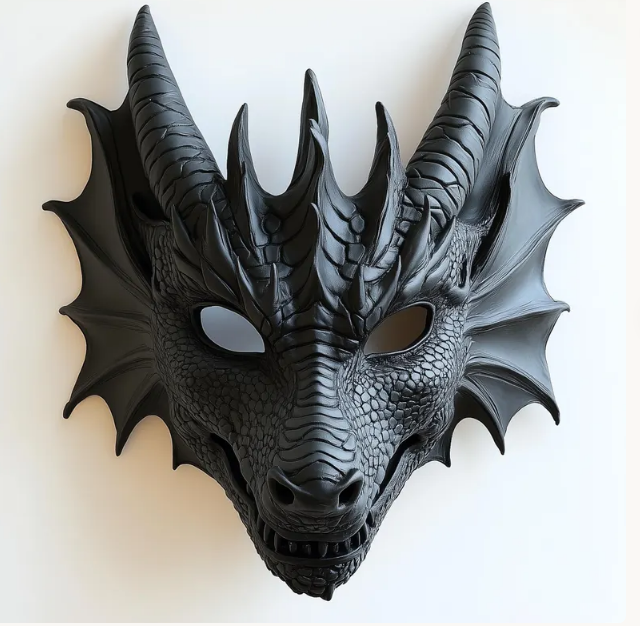 Black 3D Dragon Mask 219