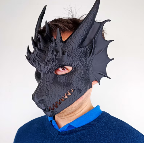 Black 3D Dragon Mask 219
