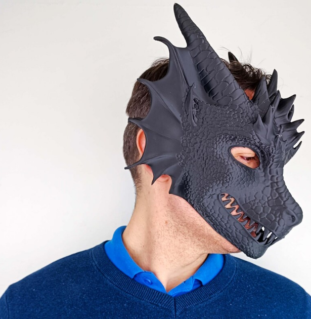 Black 3D Dragon Mask 219