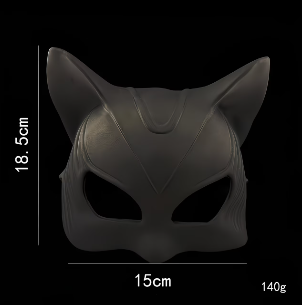 Matte Black Cat Ear Masquerade Mask 224
