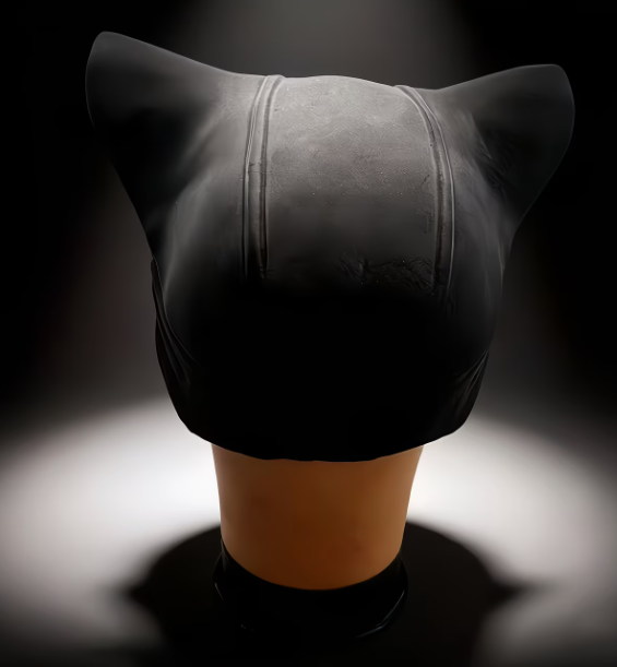 Matte Black Cat Ear Masquerade Mask 224