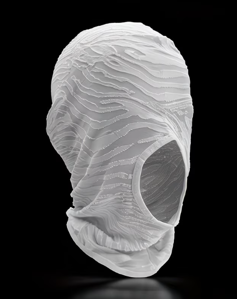 White Textured Sheer Full-Face Hood 225