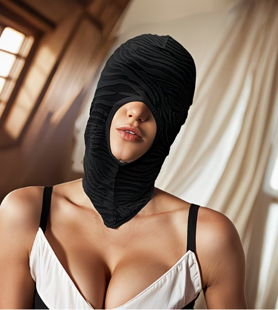White Textured Sheer Full-Face Hood 225