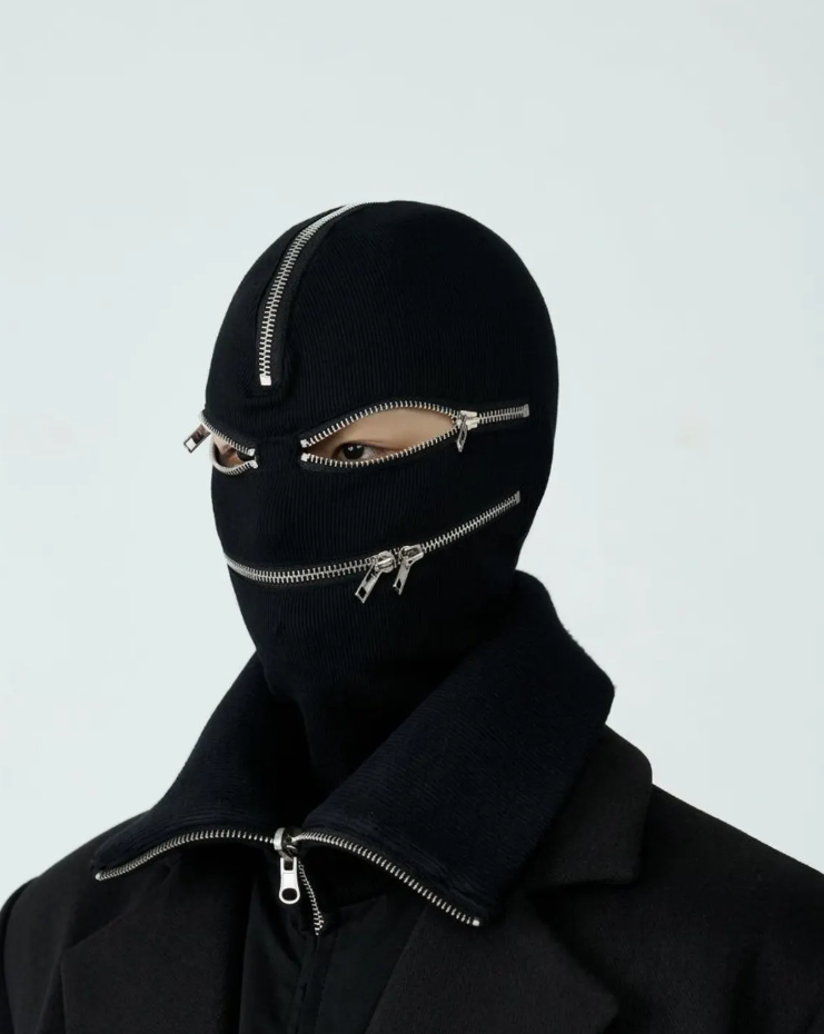 Luxury Zipper  Balaclava - Distressed Streetwear Mask 229