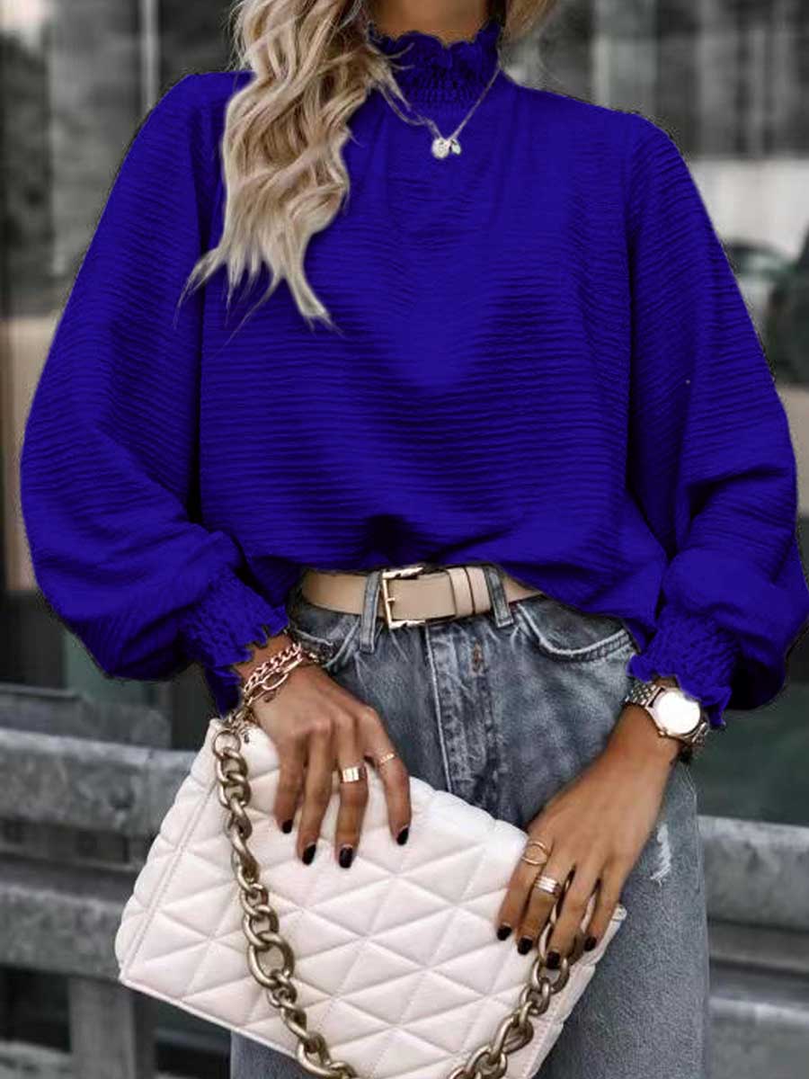 Lunimesd Versatile Loose Solid Color Blouse Shirt