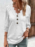 Lunimesd Comfortable Casual Lace Splicing V-Neck Pullover Top Women's T-Shirt