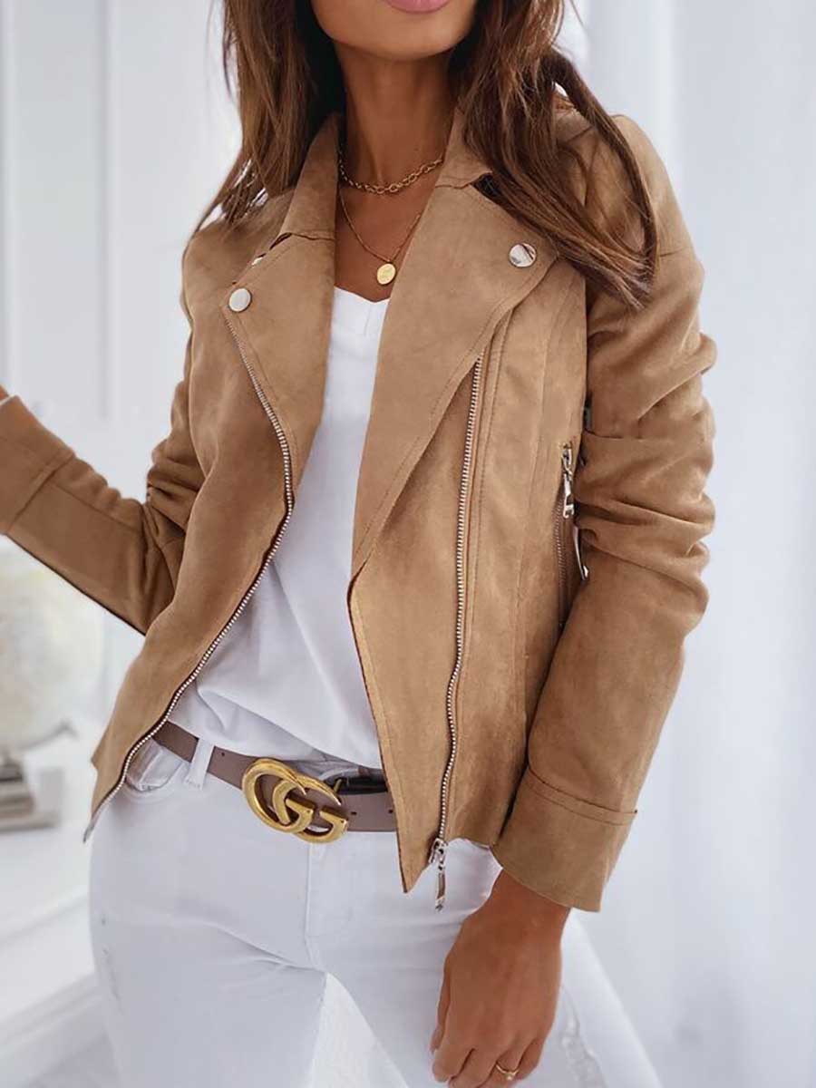 Lunimesd Slim short lapel zipper jacket