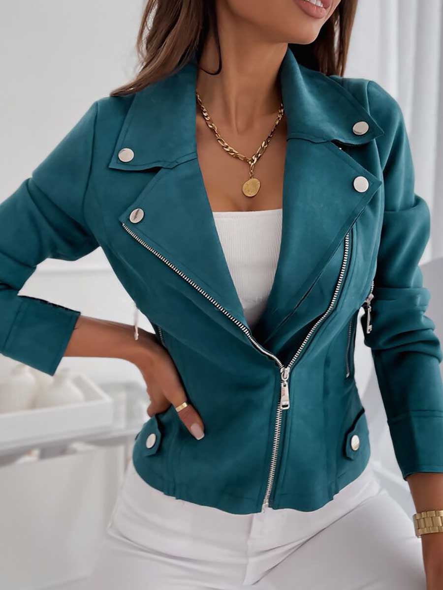 Lunimesd Slim short lapel zipper jacket