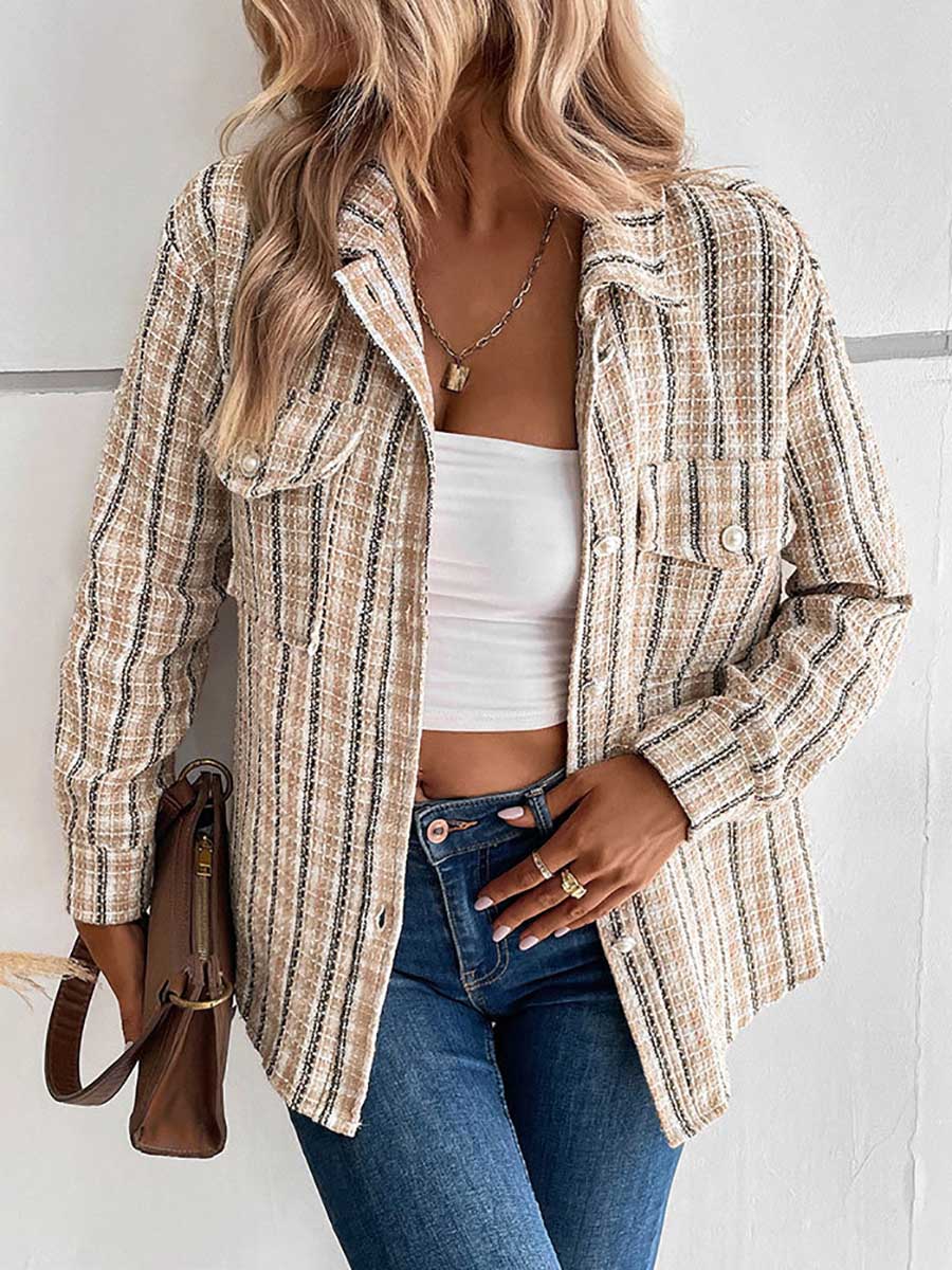 Lunimesd Designer Jacket Vintage Cross Border Plaid Cardigan