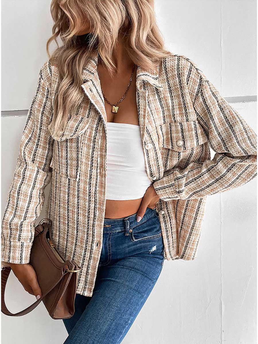 Lunimesd Designer Jacket Vintage Cross Border Plaid Cardigan