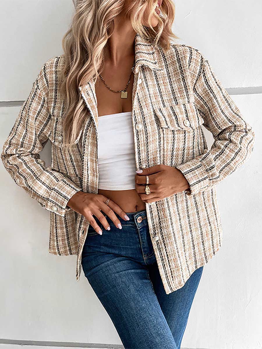 Lunimesd Designer Jacket Vintage Cross Border Plaid Cardigan