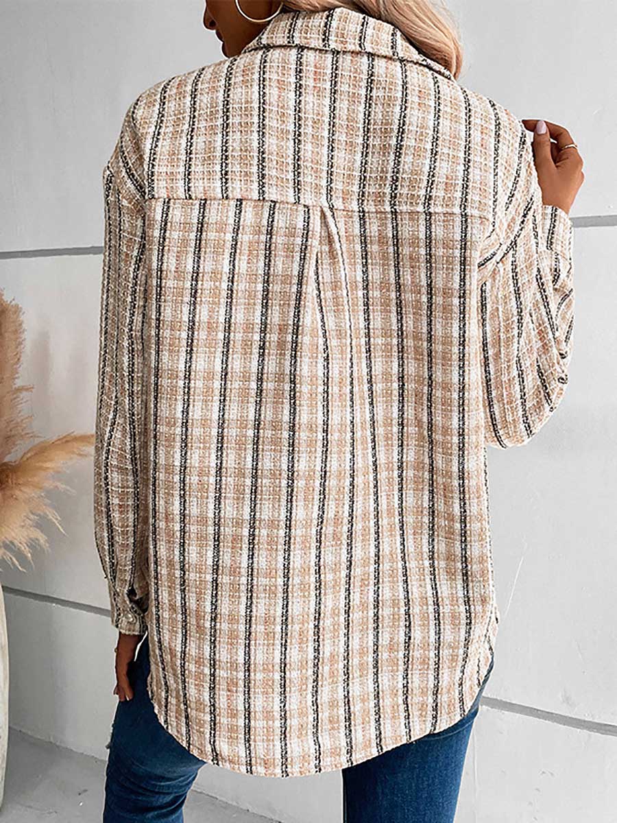 Lunimesd Designer Jacket Vintage Cross Border Plaid Cardigan