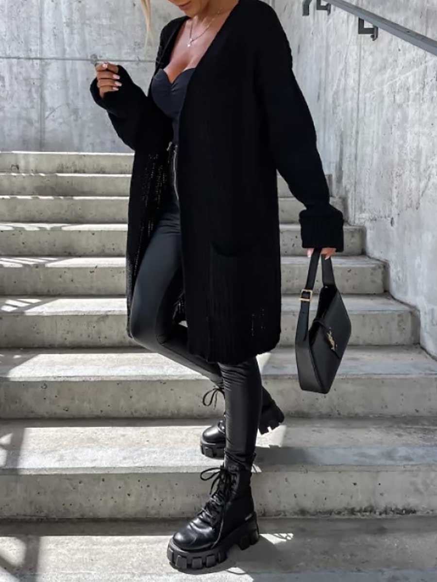 Lunimesd Women's v-neck button up chiffon cardigan