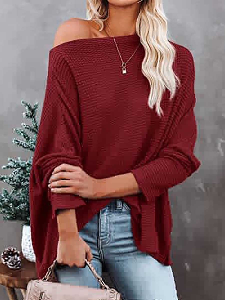 Lunimesd Knitted waffle slouchy top