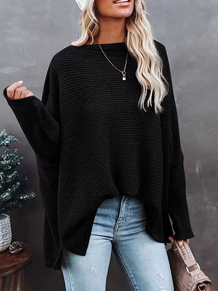Lunimesd Knitted waffle slouchy top