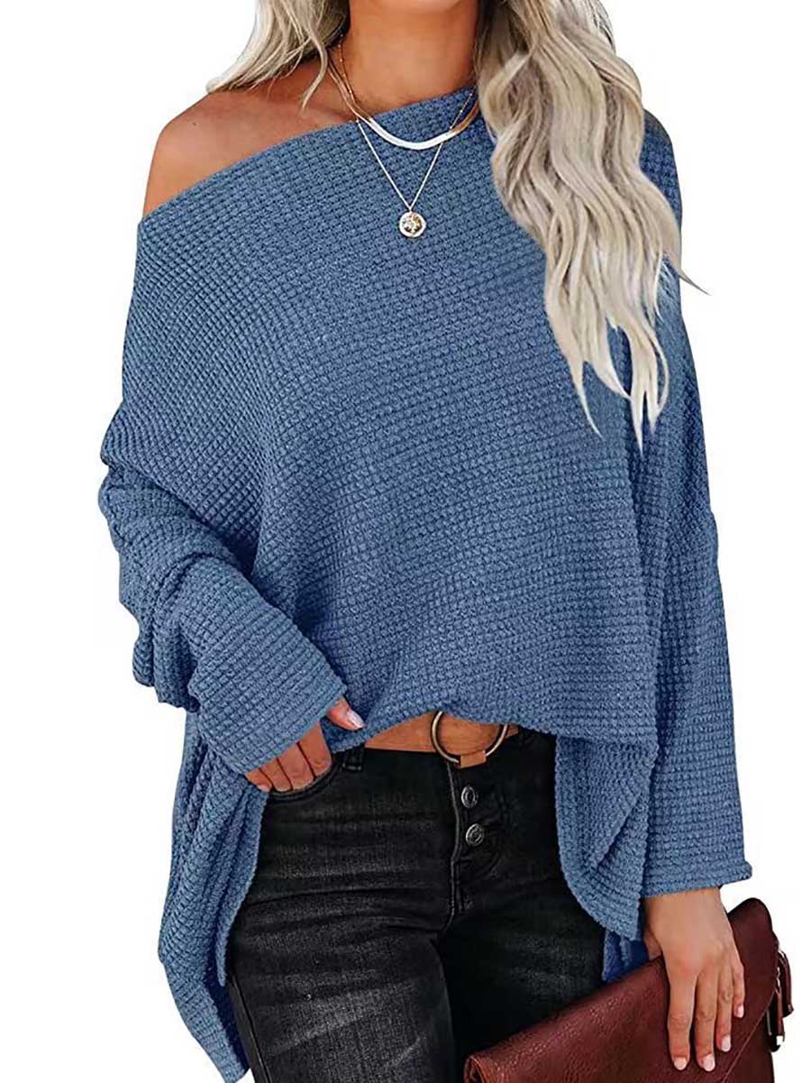 Lunimesd Knitted waffle slouchy top