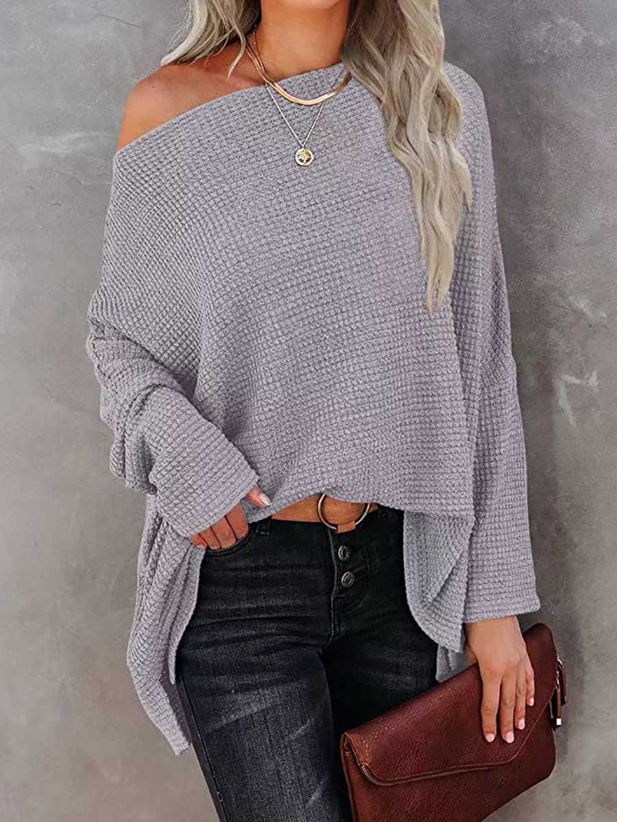 Lunimesd Knitted waffle slouchy top