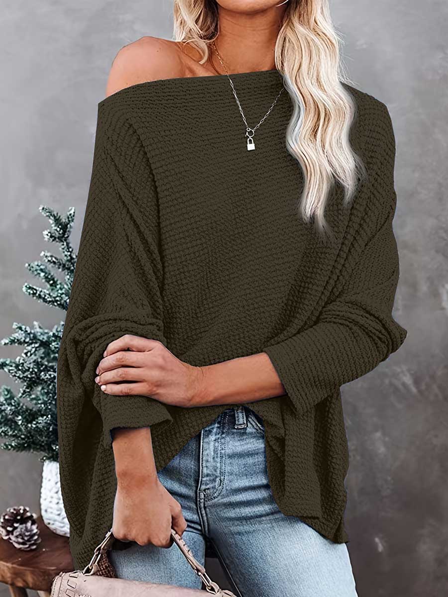 Lunimesd Knitted waffle slouchy top