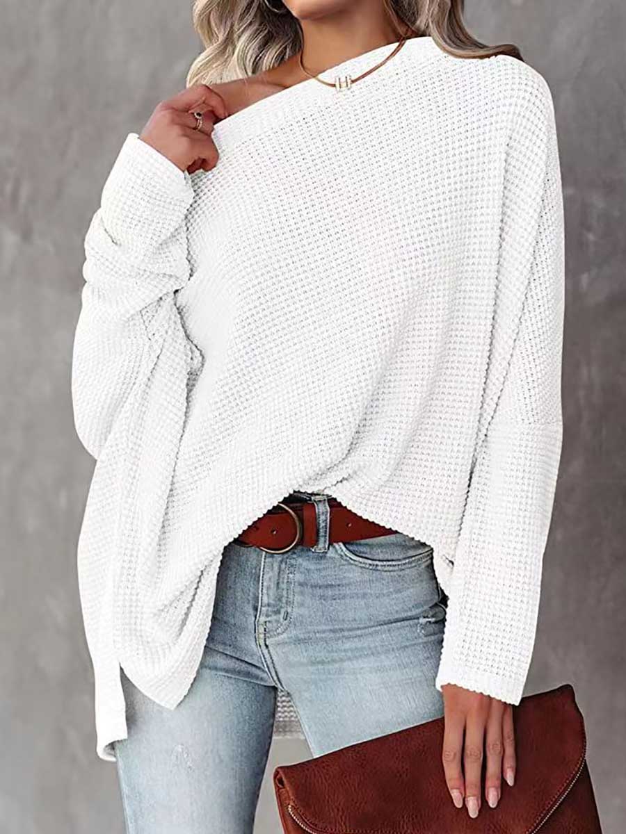 Lunimesd Knitted waffle slouchy top
