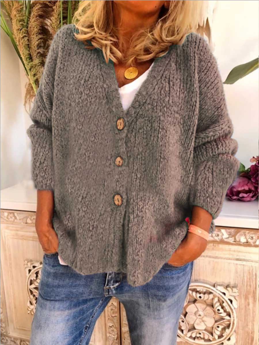 Lunimesd Solid Color Loose Knit Sweater