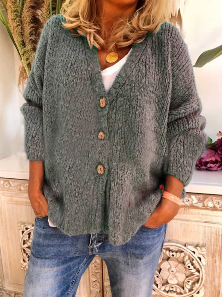Lunimesd Solid Color Loose Knit Sweater